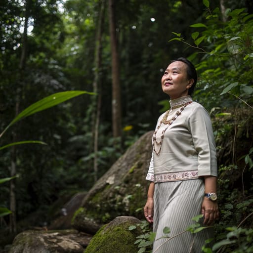Cheq Wong woman from Central Pahang, Peninsular Malaysia, around Gunung Benom and the Krau Wildlife Reserve