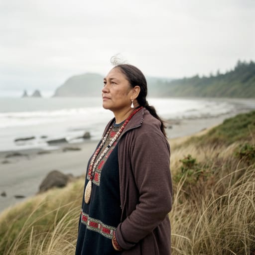 Chetco woman from Southwestern Oregon coast along the Chetco and Winchuck rivers, around present-day Brookings, United States; descendants live mainly around Siletz, Oregon, related phenotype reference