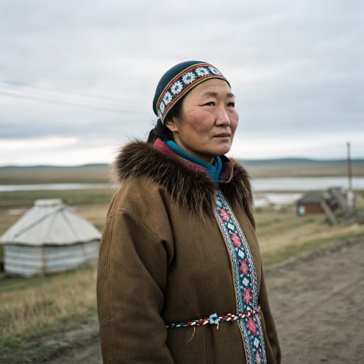 Chuvans woman from The Anadyr River basin in the Chukotka Autonomous Okrug, far northeastern Russia, centered on the villages of Markovo and Chuvanskoye.
