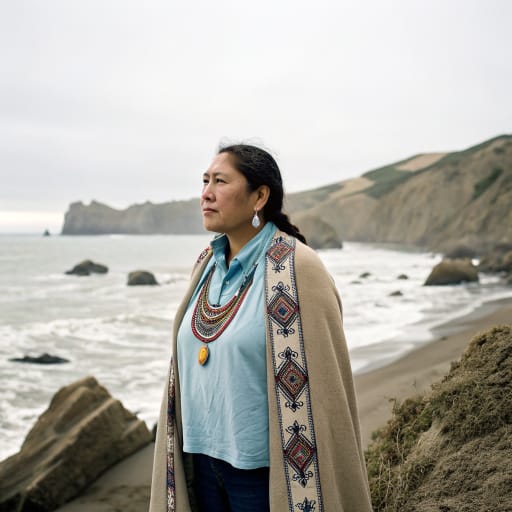 Coast Miwok woman from Marin County and southern Sonoma County, California, United States, from the Golden Gate north to Bodega Bay and east to Sonoma Creek, related phenotype reference