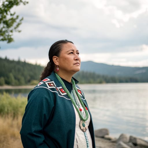 Coeur d'Alene woman from The Coeur d'Alene Reservation in Benewah and Kootenai counties, northern Idaho, United States, centered on Lake Coeur d'Alene, with historic territory reaching into eastern Washington and western Montana., related phenotype reference