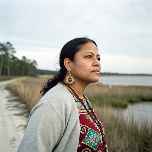 Coharie woman from Sampson and Harnett counties on the coastal plain of North Carolina, United States, centered near Clinton and Great Coharie Creek, related phenotype reference