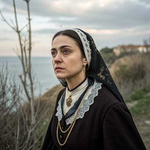 Crimean Goths woman from The mountainous southwest of the Crimean peninsula, between the Black Sea coast and the steppe, in present-day Ukraine