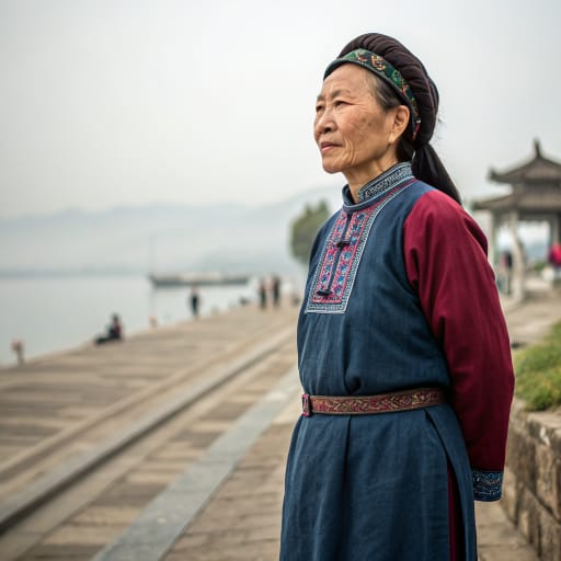 Cuanman woman from Eastern and central Yunnan, China, centered on Qujing and the Dian Lake basin around modern Kunming.