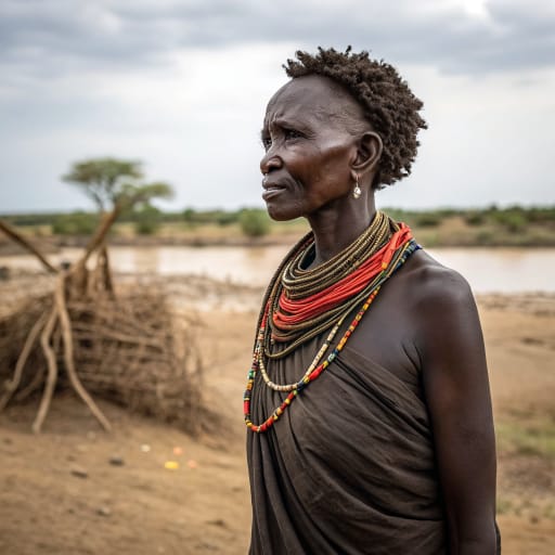 Daasanach woman from The Omo delta and Lower Omo Valley at the north end of Lake Turkana, southern Ethiopia, with communities across the border in northern Kenya and southeastern South Sudan., related phenotype reference