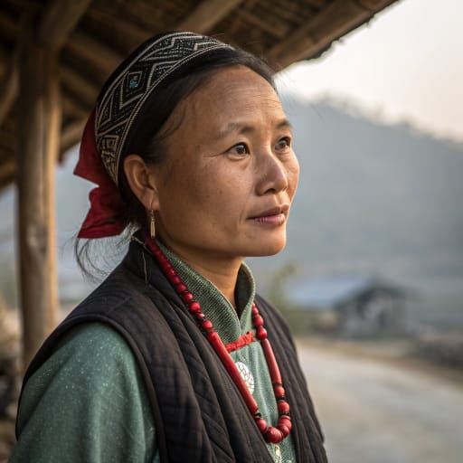Dai woman from Southern Yunnan, China, chiefly Xishuangbanna and Dehong prefectures and the Red River valley, with closely related Tai peoples across the borders in Myanmar, Laos, Vietnam and Thailand
