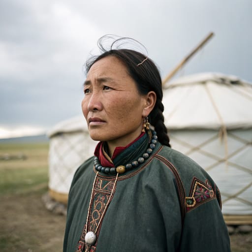 Darkhad woman from The Darkhad Depression (Shishged) in northern Khövsgöl Province, west of Lake Khövsgöl, in northern Mongolia near the Russian border with Tuva