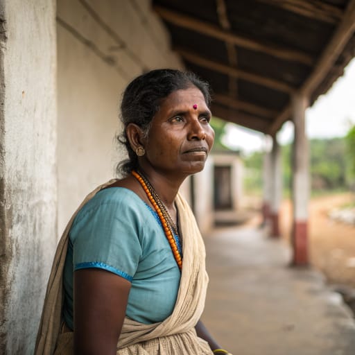 Devanga woman from South India: Karnataka, Andhra Pradesh, Telangana and Tamil Nadu (Coimbatore, Salem, Erode and the Madurai region), with smaller communities in Kerala and Odisha.
