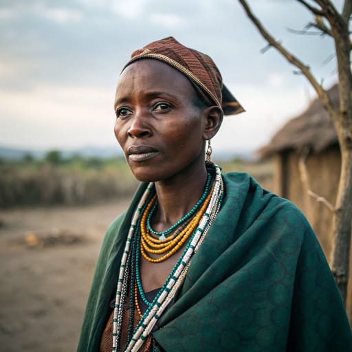 Dhaiso woman from Northeastern Tanzania: the inland plains of Tanga Region between the East Usambara Mountains and the coast, near the Kenyan border.
