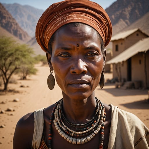 Dhimba woman from Lower Kunene River valley, Namibe Province, Angola (and Kunene Region, Namibia)