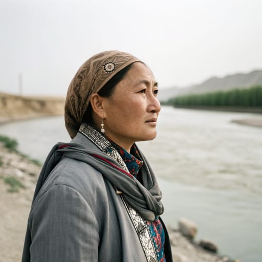 Dolan woman from Northwestern Tarim Basin in Xinjiang, China, especially along the Yarkand River in Merket (Makit), Maralbeshi (Bachu) and Awat counties, related phenotype reference