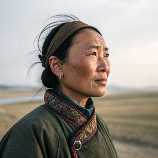 Donghu woman from The steppe and river country of southeastern Inner Mongolia, western Liaoning and eastern Mongolia, centered on the Xilamulun and Laoha basins east of the Greater Khingan range, in present-day China and Mongolia.