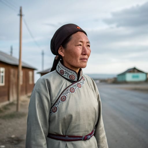 Dörbets woman from Uvs Province and the western provinces of Mongolia, with communities in Kalmykia in Russia and a small population in Heilongjiang, China