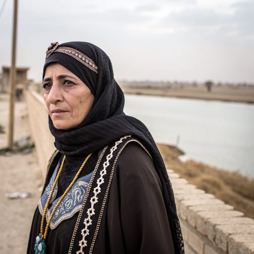 Dulaim woman from Al Anbar Governorate in western Iraq, along the Euphrates around Ramadi, Fallujah and Hit, with many also living in Baghdad
