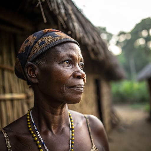 Dwe'e woman from Haut-Nyong department, East Region of Cameroon, around Messamena and the northern edge of the Dja Faunal Reserve, related phenotype reference