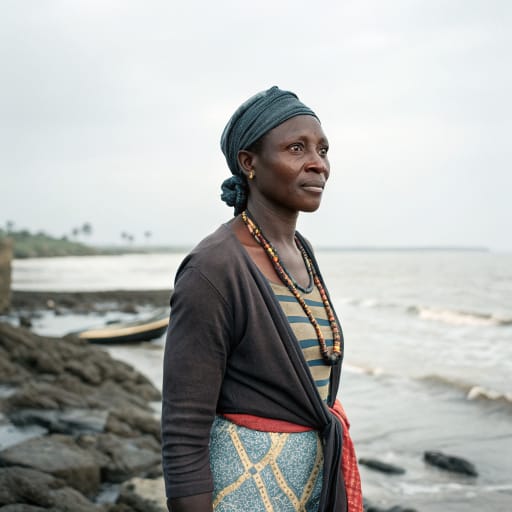 Ebrié woman from Shores of the Ébrié Lagoon in southeastern Côte d'Ivoire, including much of greater Abidjan and the Bingerville area, related phenotype reference