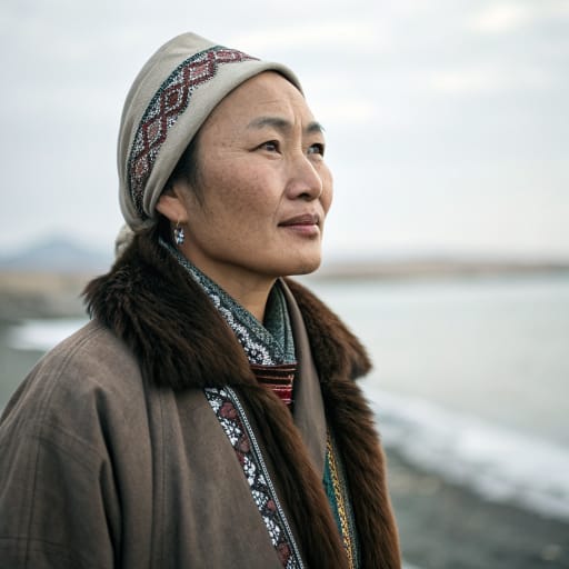 Ekhirits woman from West of Lake Baikal in Irkutsk Oblast, Russia (Olkhon Island, Ust-Orda area, upper Lena), with a branch in the Barguzin valley of Buryatia, related phenotype reference
