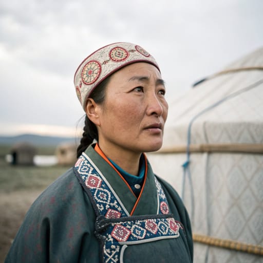 Eljigin woman from Mongolia, among the Khalkha Mongols of the central and eastern country and in Ulaanbaatar.
