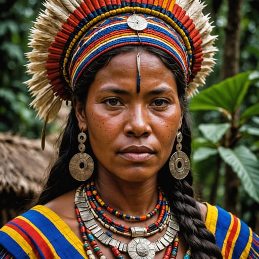 Emberá-Wounaan woman from Panama (Darién) and Colombia (Chocó)