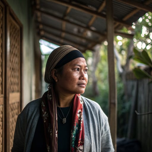 Enggano woman from Enggano Island, off the southwest coast of Sumatra, Bengkulu Province, Indonesia.
