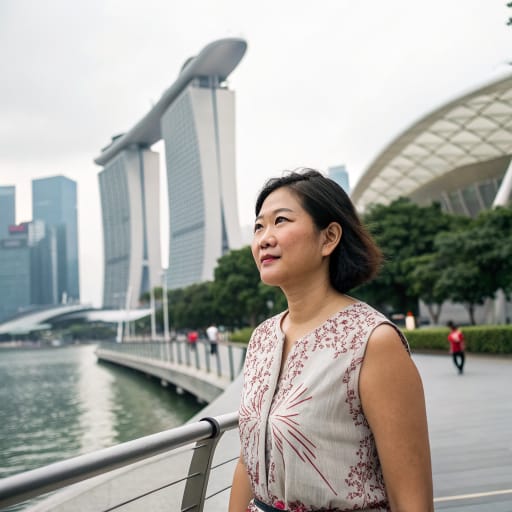 Eurasian Singaporeans woman from Singapore, especially Katong and the East Coast, with ancestral roots in Malacca, Penang and Ceylon and diaspora communities in Australia and the United Kingdom