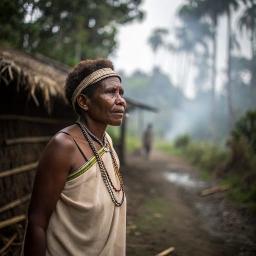 Fore woman from Okapa District in the southern Eastern Highlands Province of Papua New Guinea.