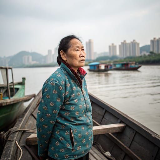 Fuzhou Boat Dwellers woman from Lower Min River and the coast around Fuzhou, Fujian Province, China; now mostly settled on land in Fuzhou and nearby counties