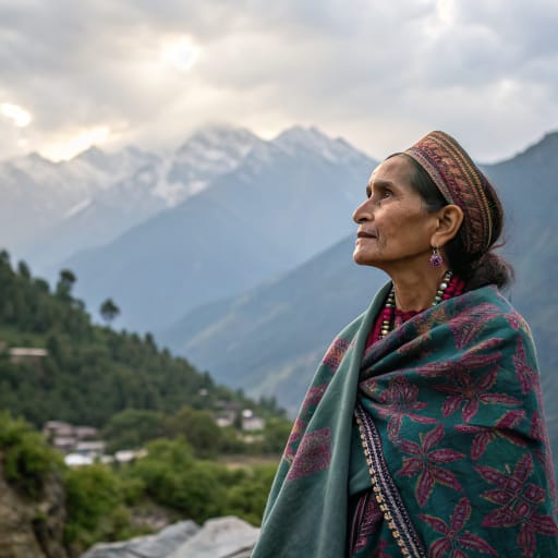 Gaddi woman from Bharmour (Chamba) and the Dhauladhar range, Himachal Pradesh, India; Jammu and Kashmir — Southern Asia