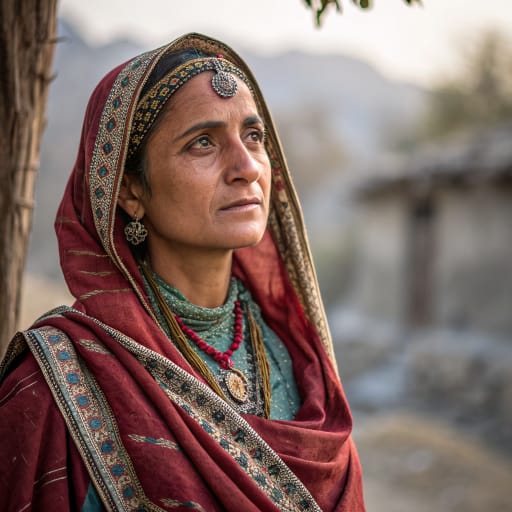 Gandharis woman from Ancient Gandhara: the Peshawar valley, Swat and the Taxila region of northern Pakistan, reaching into eastern Afghanistan along the Kabul River., related phenotype reference