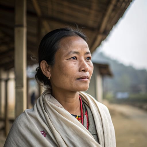 Gangte woman from Southern Manipur, chiefly Churachandpur district, India; smaller numbers in Mizoram, Assam and Meghalaya, and in the Chin Hills and adjoining areas of Myanmar.