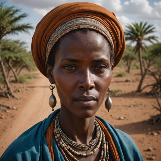 Geledi woman from Afgooye and the surrounding farmland along the lower Shabelle River, Lower Shabelle region, southern Somalia