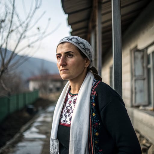 Ghegs woman from Northern Albania north of the Shkumbin river, Kosovo, western North Macedonia, southern Montenegro and the Preševo Valley of Serbia, related phenotype reference