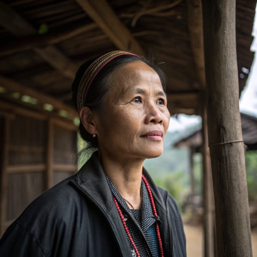 Gie Trieng woman from Truong Son highlands of central Vietnam, in former Kon Tum and Quang Nam provinces (Dak Glei, Ngoc Hoi, Nam Giang, Phuoc Son); related communities in Sekong province, Laos