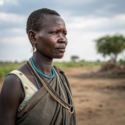 Gollo woman from Western Bahr el Ghazal, South Sudan, in and around Wau, related phenotype reference