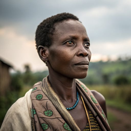 Great Lakes Twa woman from Mountain forests and hill country of the Albertine Rift around lakes Kivu and Edward: Rwanda, Burundi, southwestern Uganda and the eastern Democratic Republic of the Congo, related phenotype reference