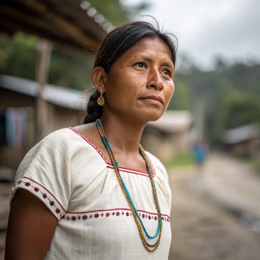 Guaymí woman from Western Panama, chiefly the Comarca Ngäbe-Buglé across Chiriquí, Veraguas and Bocas del Toro, with five smaller territories in southwestern Costa Rica, related phenotype reference