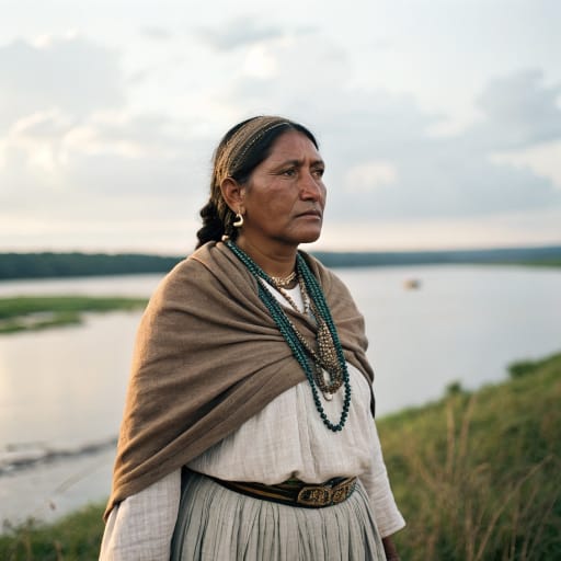 Guenoa woman from Grasslands east of the Uruguay River, in present-day Uruguay and Rio Grande do Sul, Brazil.