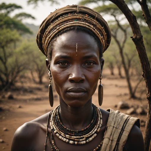 Hadza woman from Lake Eyasi basin, central Rift Valley, Singida and Arusha regions, Tanzania