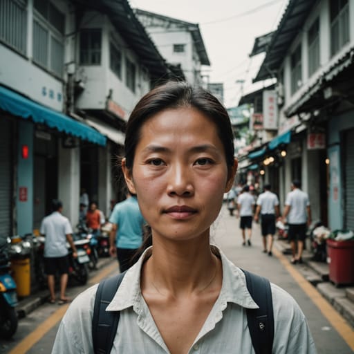 Hainanese woman from Hainan Island, China, mainly the northern and eastern coasts around Haikou, Wenchang, Qionghai and Wanning; large communities in Singapore, Malaysia, Thailand and Vietnam