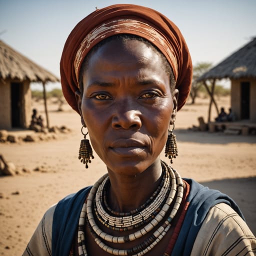 Haiom woman from Etosha region, north-central Namibia (Oshikoto and Kunene)