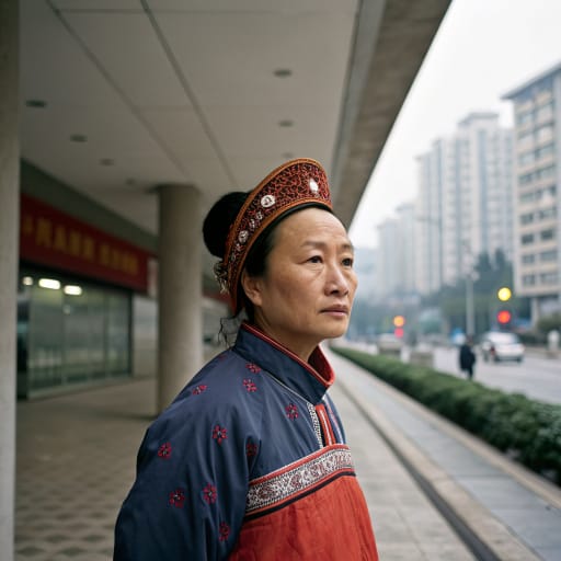 Hakka woman from Hill country where Guangdong, Fujian and Jiangxi meet in southern China, plus Guangxi, Sichuan, Hong Kong and Taiwan, with a large diaspora in Southeast Asia and beyond