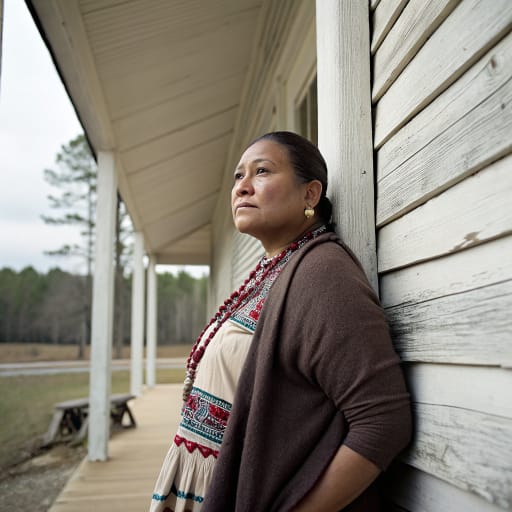 Haliwa-Saponi woman from Halifax and Warren counties in northeastern North Carolina, United States, with members also in Nash and Franklin counties; tribal seat at Hollister, related phenotype reference