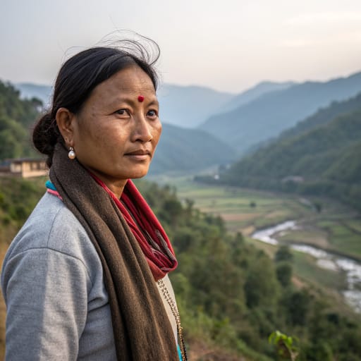 Hayu woman from Middle hills of east-central Nepal along the Sunkoshi river, mainly Ramechhap and Sindhuli districts, with smaller communities in Kavrepalanchok and Udayapur