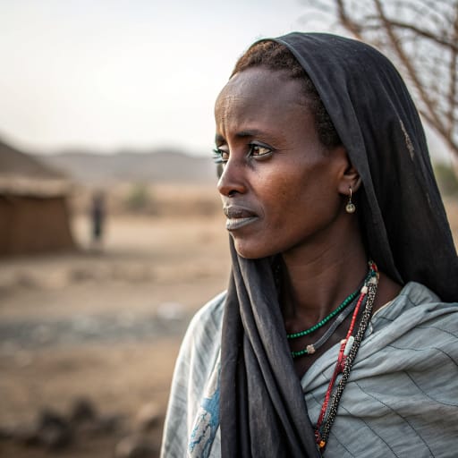 Hedareb woman from Northwestern lowlands of Eritrea, chiefly the Gash-Barka region and the northern Red Sea hills, extending into eastern Sudan around Kassala, related phenotype reference