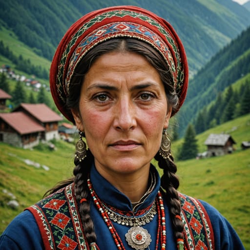 Hemshin woman from Pontic Alps (Rize and Artvin provinces), northeastern Turkey
