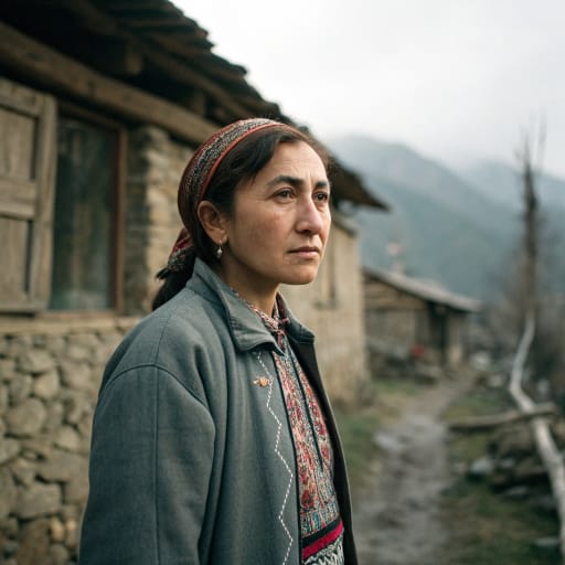 Hinukh woman from The village of Genukh, Tsunta district, southwestern Dagestan, Russia, in the eastern Caucasus near the Georgian border, related phenotype reference