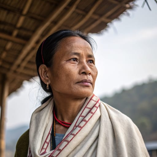 Hmar woman from Hill country of Northeast India: southern Manipur (Churachandpur, Pherzawl, Jiribam), northern Mizoram, and Cachar and Dima Hasao in Assam, with smaller communities in Meghalaya