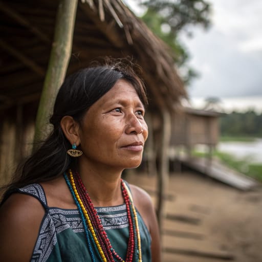 Huambisa woman from The Santiago and Morona river basins in the Amazonas and Loreto regions of northern Peru, near the Ecuador border., related phenotype reference
