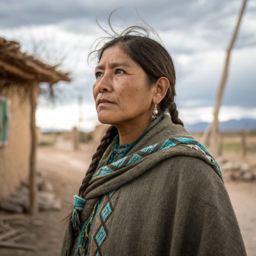 Huarpe woman from Cuyo region of west-central Argentina: Mendoza, San Juan and San Luis provinces, especially the Guanacache lagoons and the Lavalle department, related phenotype reference