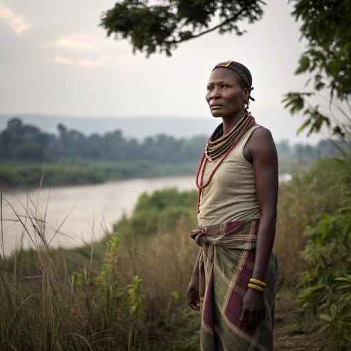 Hungana woman from The Kwilu River valley in Kwilu province (formerly part of Bandundu), southwestern Democratic Republic of the Congo, related phenotype reference
